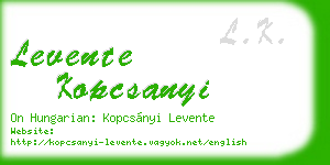 levente kopcsanyi business card